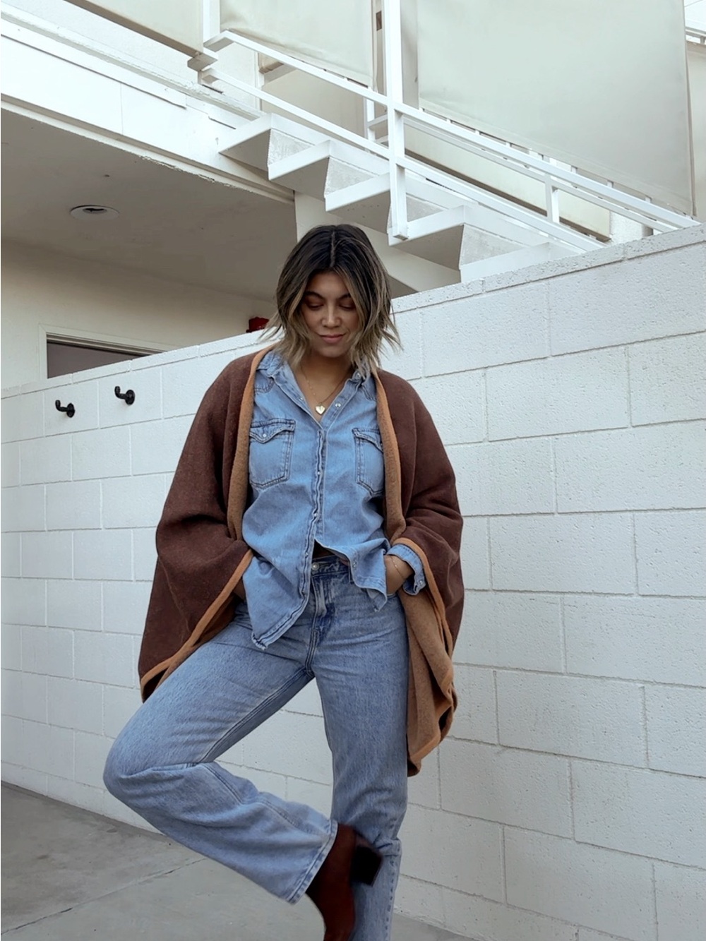 Kerisma Brown and Tan Knit Wrap